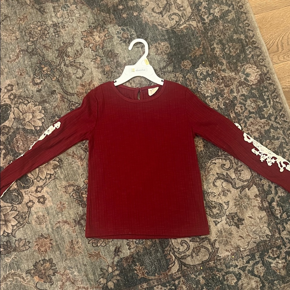 Elegant Kids Long Sleeve Top with Lace Accents